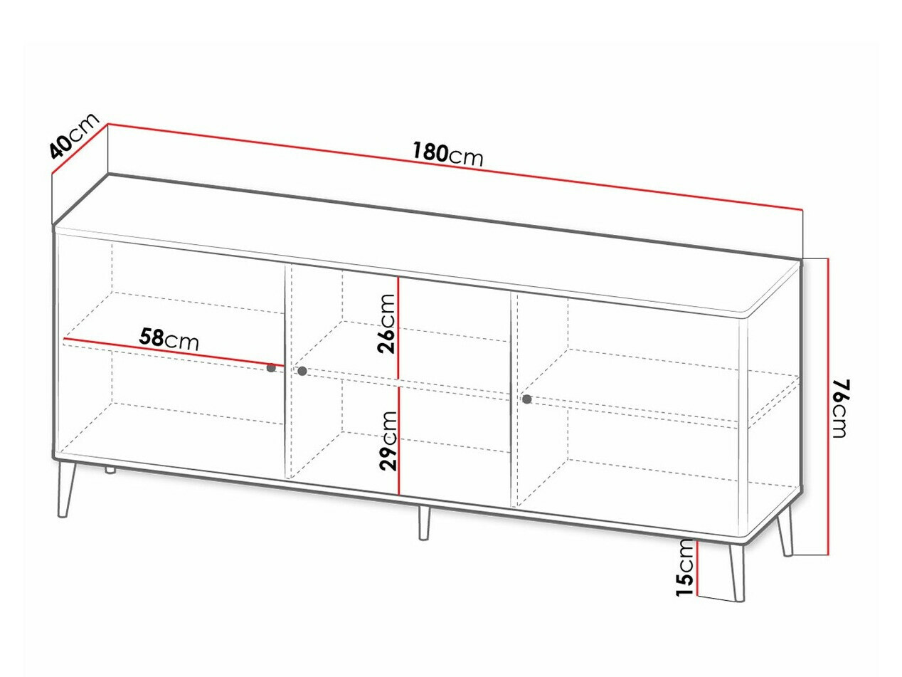 Μπουφέ Arces (Μαύρο + Χρυσό)