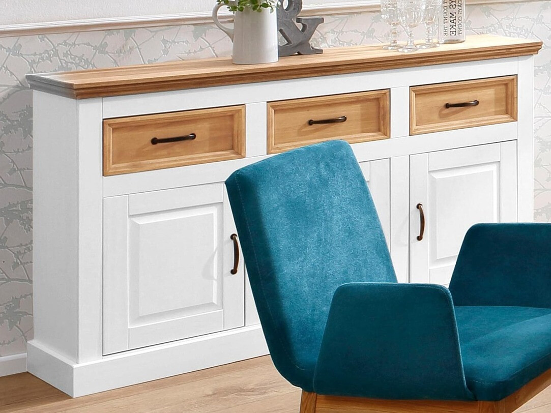 Chest of drawers Tolelio 101 (White + Pine)