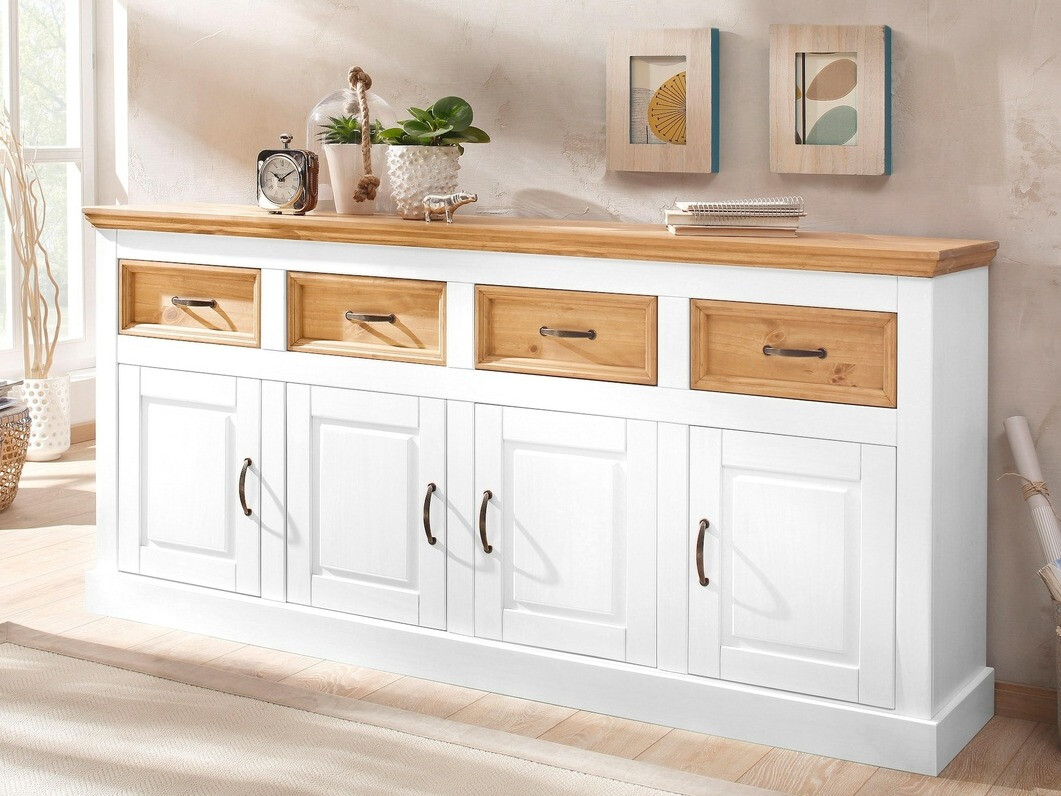 Chest of drawers Tolelio 106 (White + Pine)