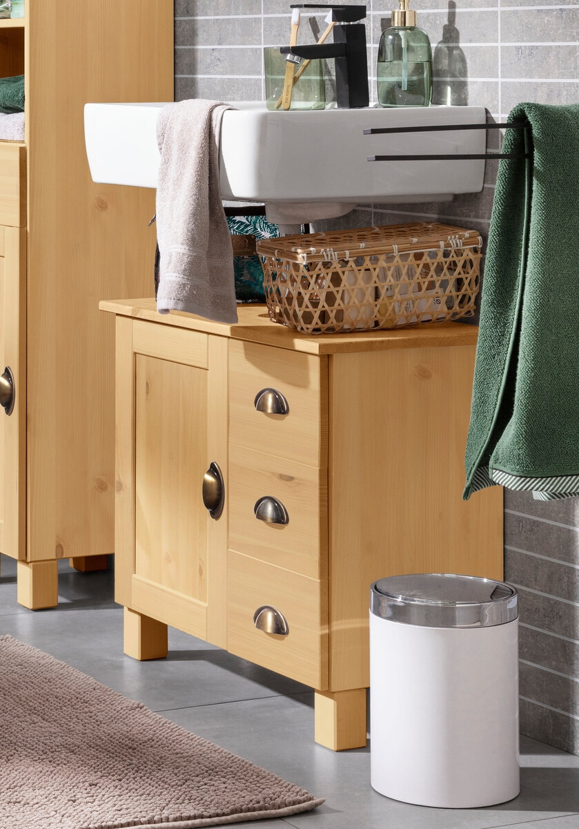 Όρθιο ντουλάπι νιπτήρα μπάνιου Serelbu 101 (Πεύκο)