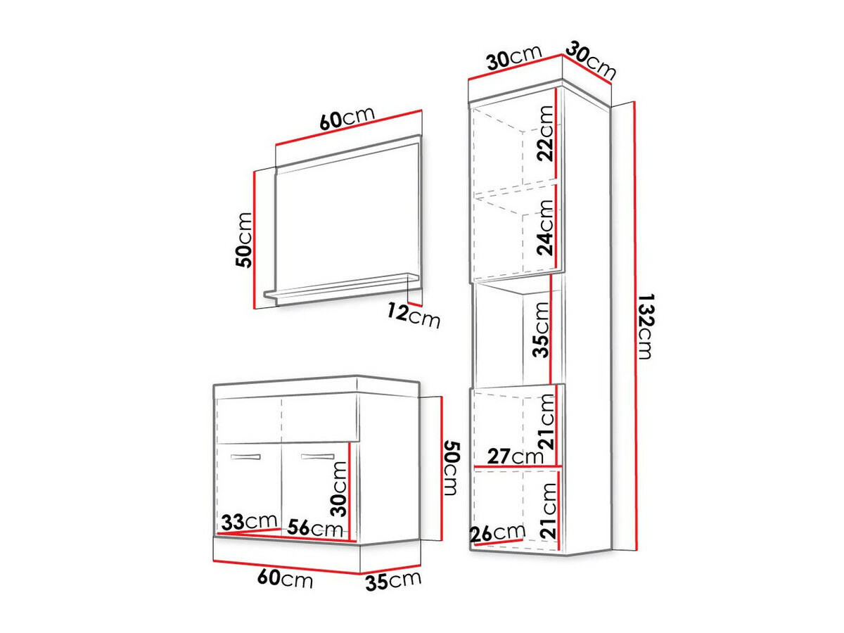 Σετ μπάνιου Sarasota 122 (Καρυδί)