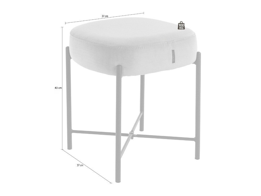 Σκαμπό σαλονιού Denton 225 (Μωβ + Μαύρο)