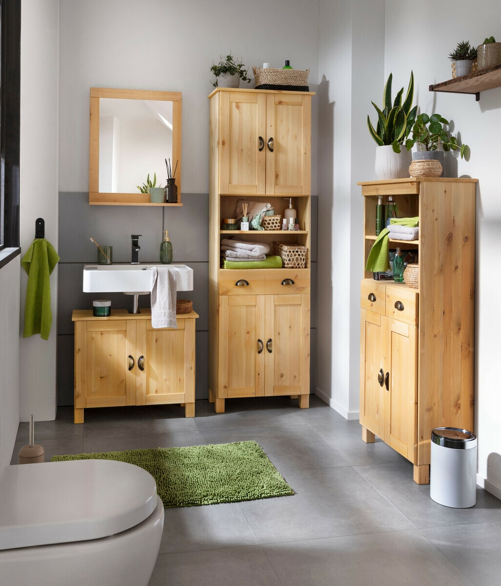 Όρθιο ντουλάπι μπάνιου Serelbu 106 (Ανοιχτό καφέ)