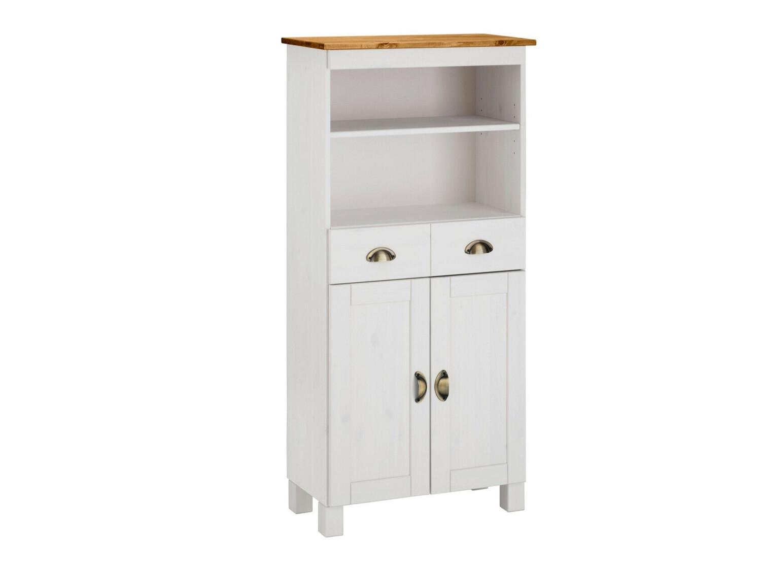 Standing bathroom cabinet Serelbu 105 (White + Light brown)