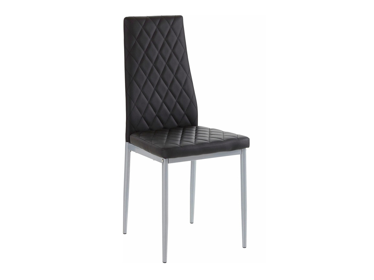 Σετ τραπεζαρίας Denton 600 (Μαύρο + Ασημί)