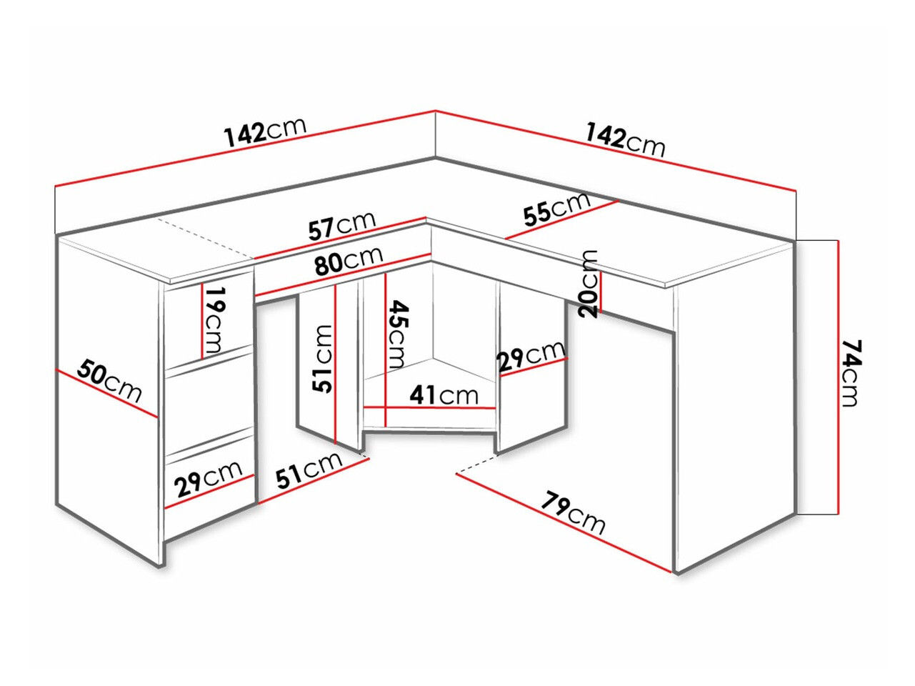 Γωνιακό γραφείο Comfivo Insuler