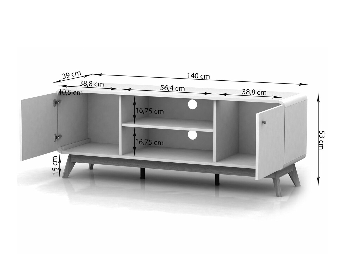 Σετ επίπλων σαλονιού Elbtena 113 (Δρυς + Άσπρο)