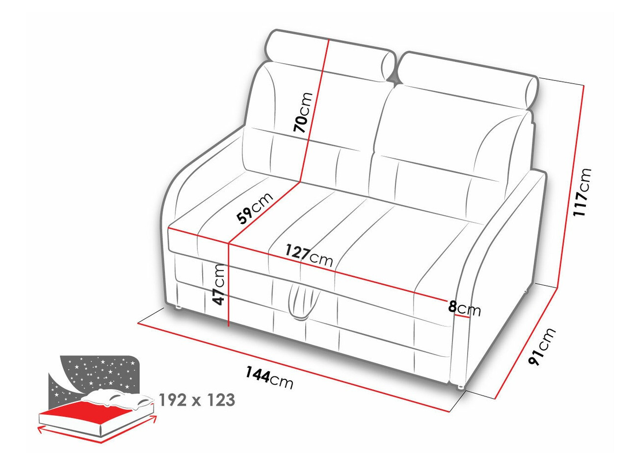 Sofa bed Kingsport 109