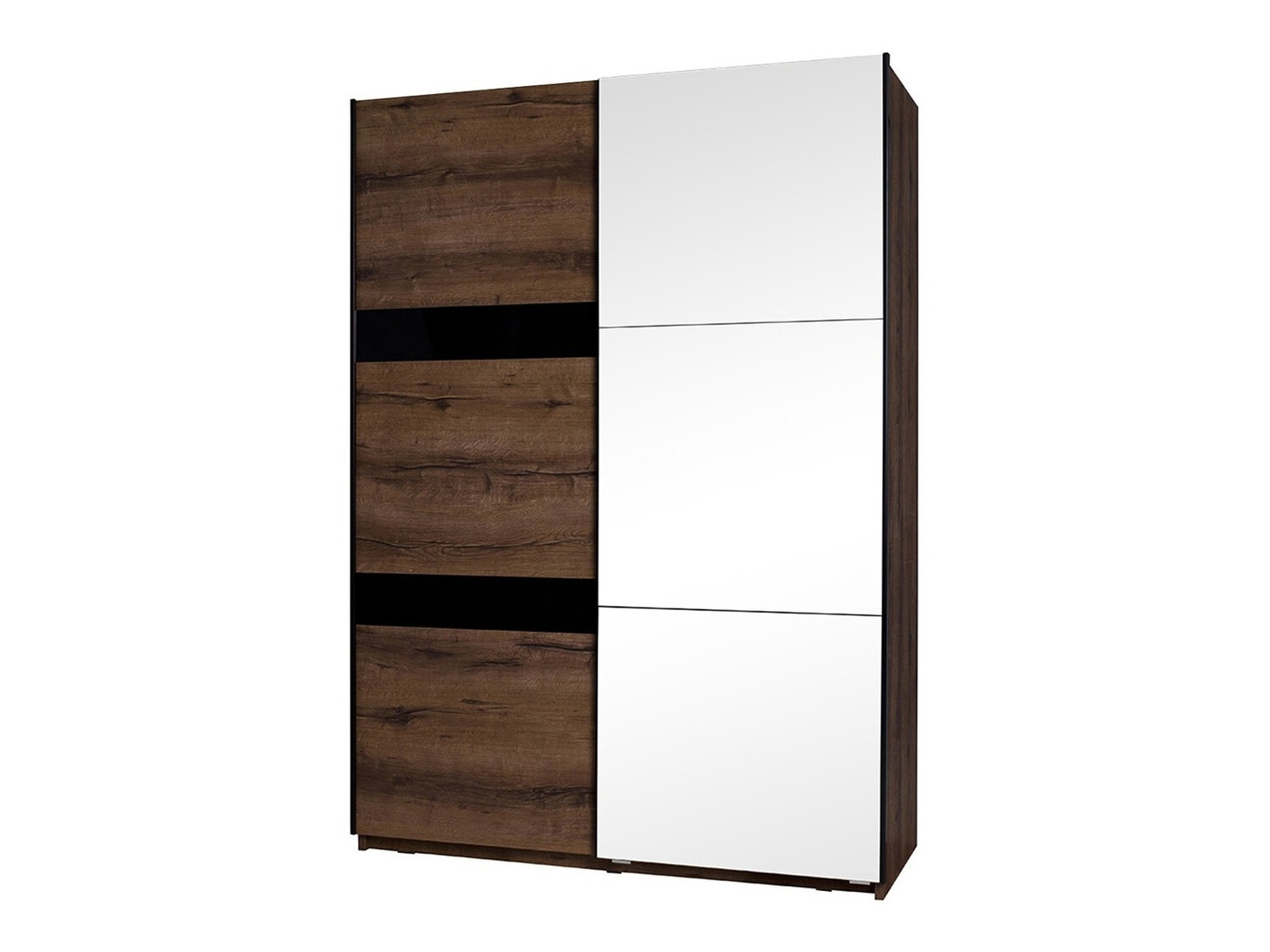Wardrobe Fivelbo 109 (Monastery oak + Glossy black)