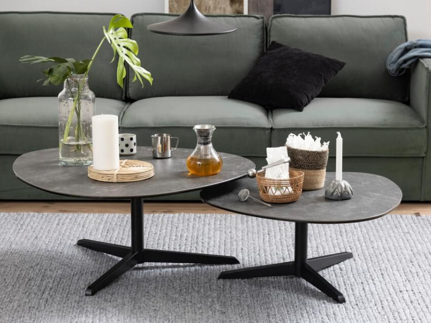 Coffee table Norsica 293 (Dark grey + Black)