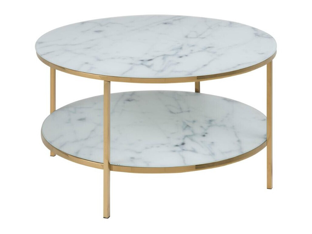 Coffee table Norsica 554 (Golden + White marble)