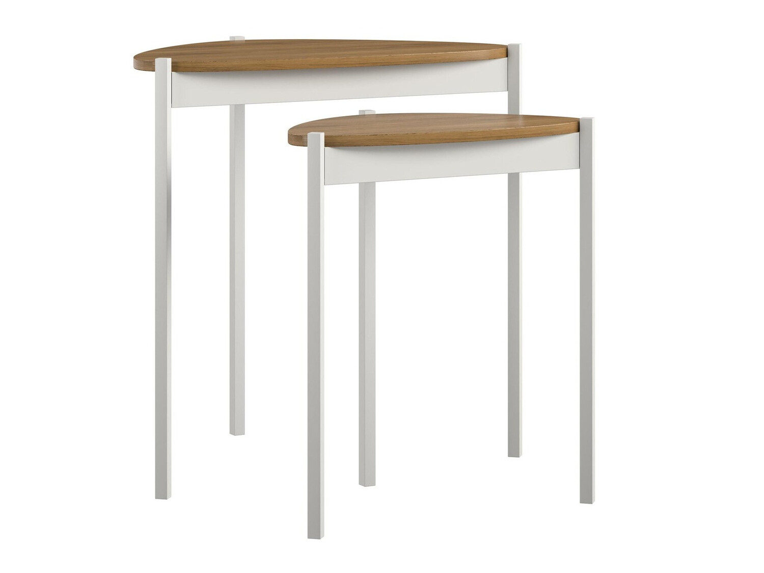 Nest of side tables Novogratz 154 (White + Walnut)