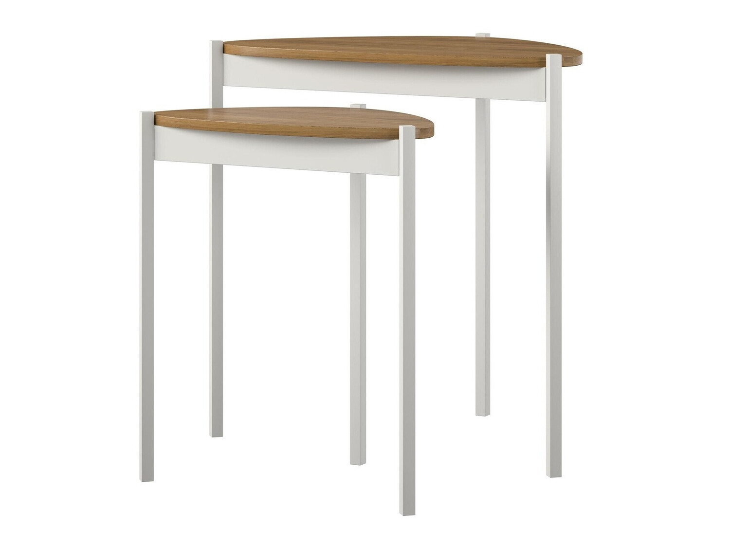 Nest of side tables Novogratz 154 (White + Walnut)