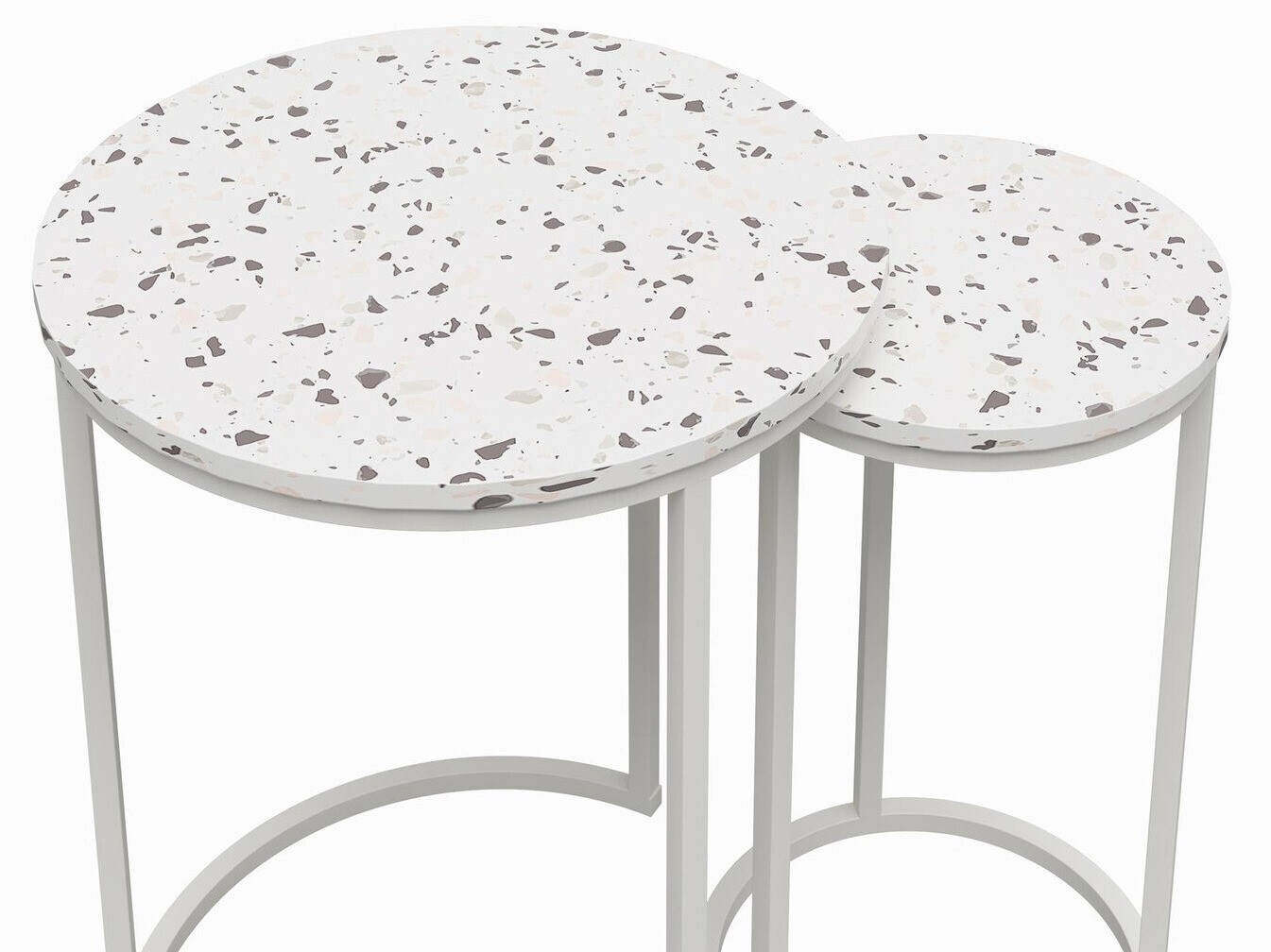 Σετ βοηθητικών τραπεζιών Tulsa 705 (Terazzo + Άσπρο)