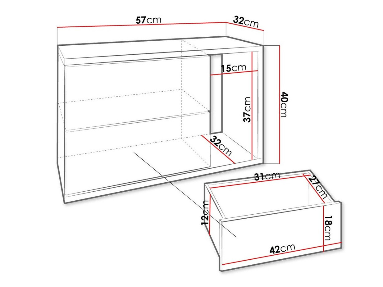 Κομοδίνο Hederos (Άσπρο + Γυαλιστερό λευκό)