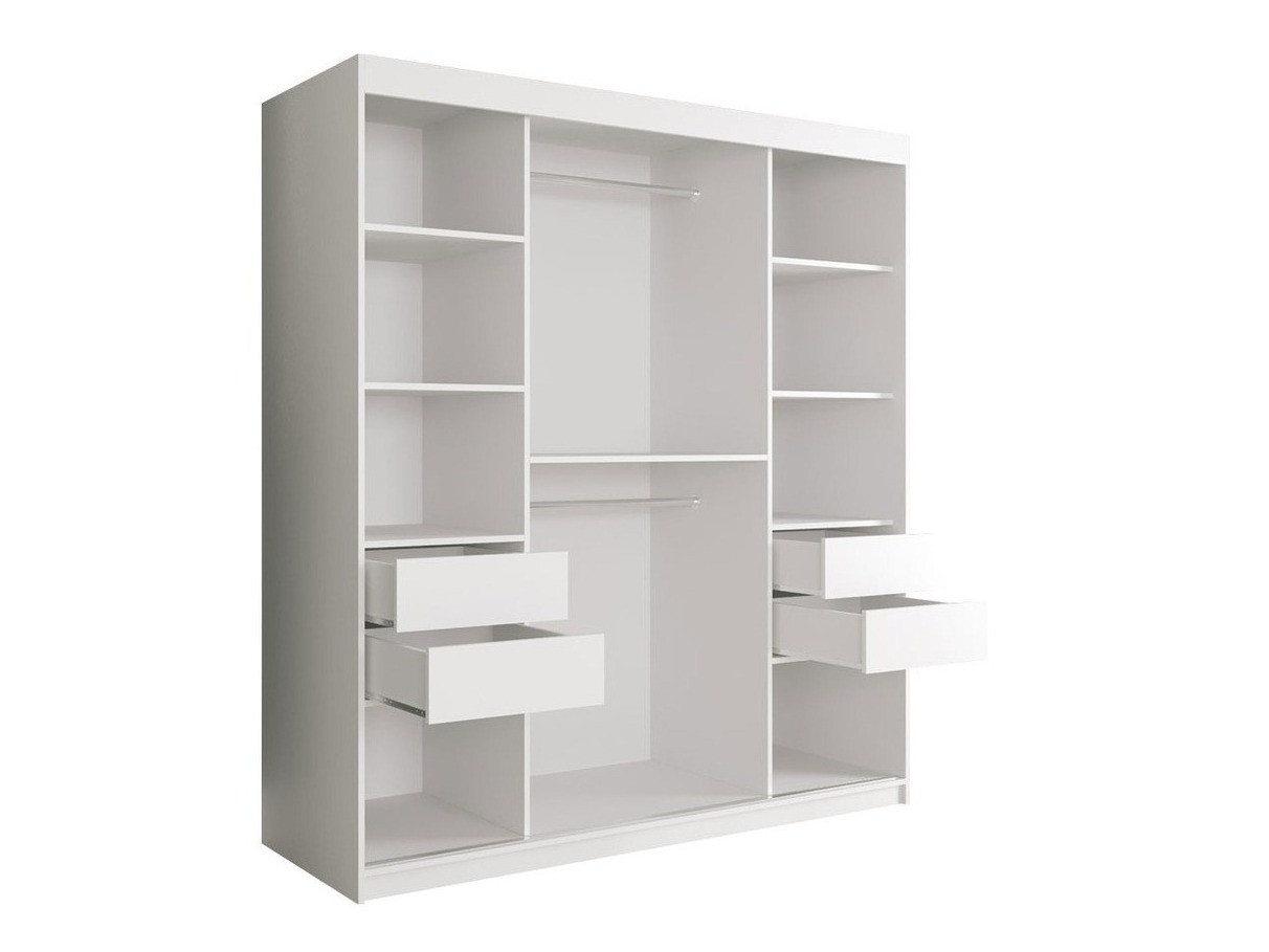 Wardrobe Hartford 255 (Matte black + Black marble)