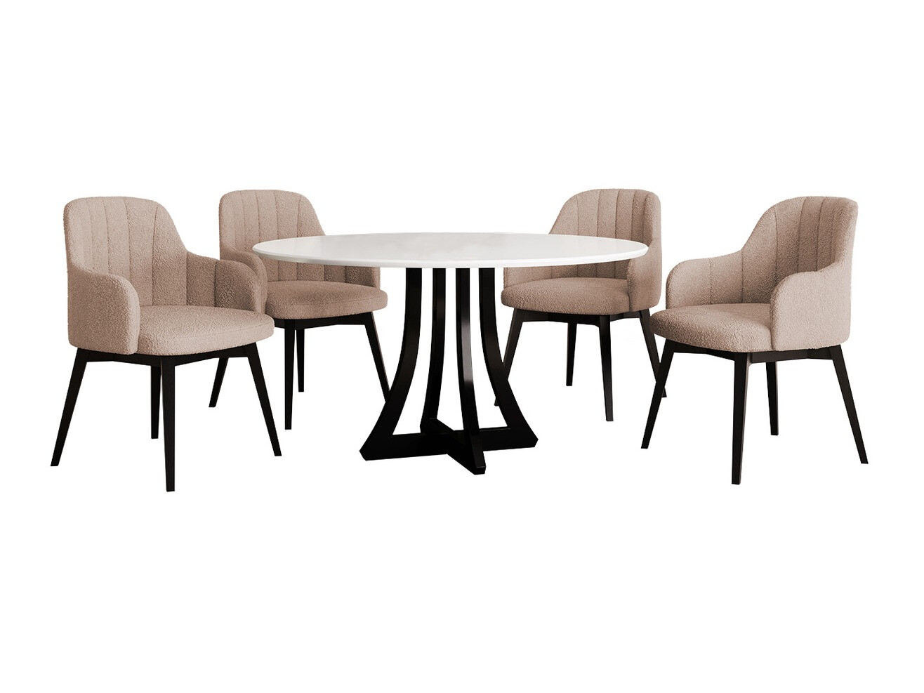 Σετ τραπεζαρίας Racine 137 (Μαύρο + Baloo 2072)