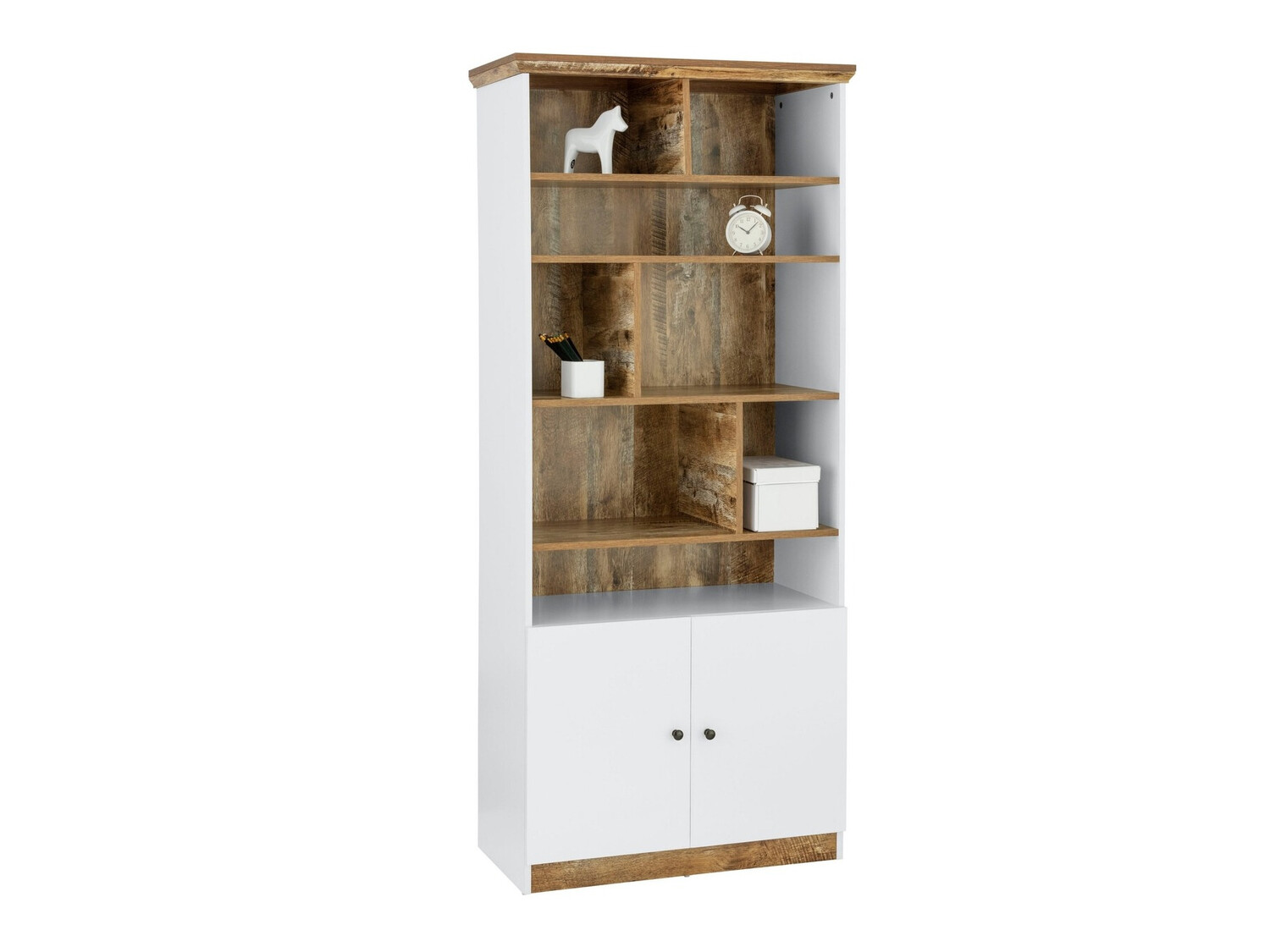 Bookcase Felmave 104 (White + Oak)