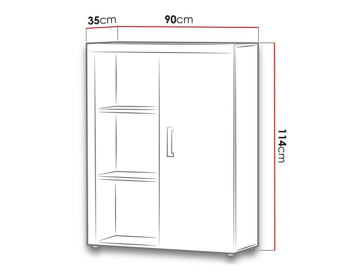 Μπουφέ Odebeli 102 (Άσπρο + Γυαλιστερό λευκό)