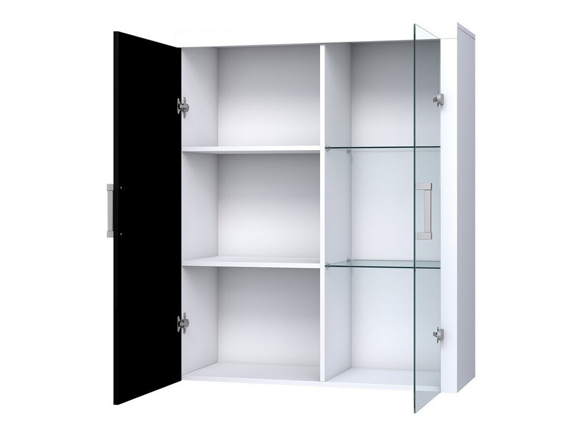 Wall cabinet Odebeli 101 (White + Glossy white)