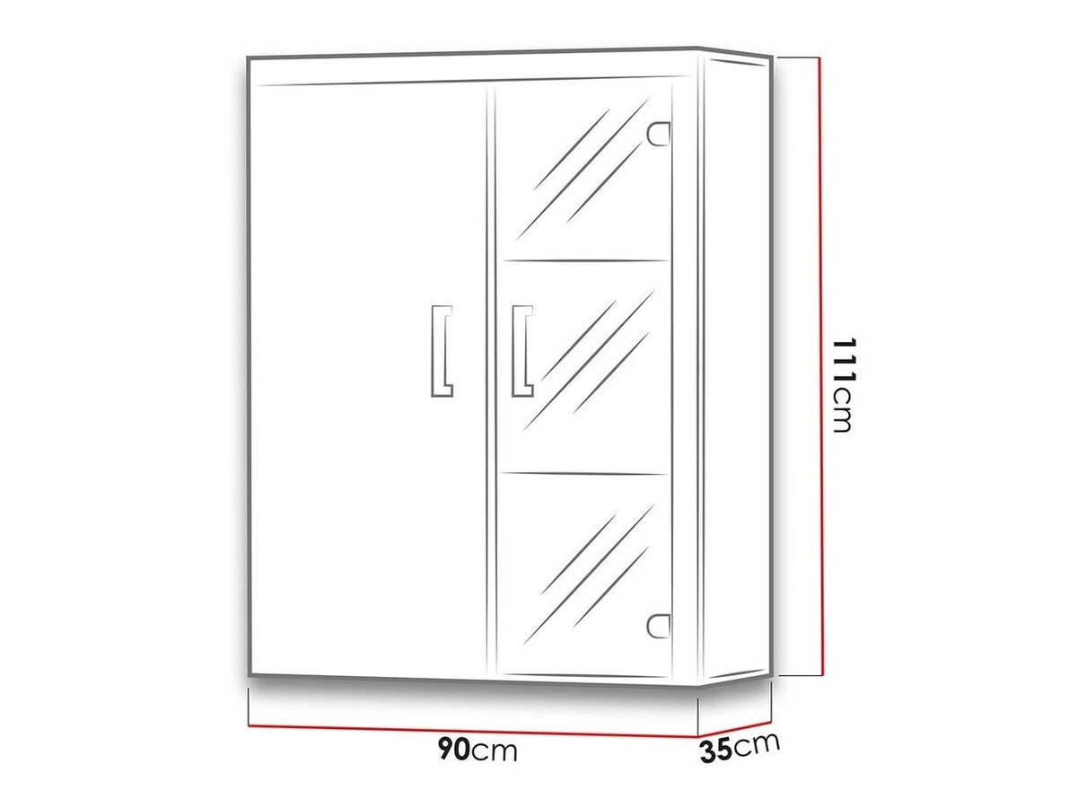 Wall cabinet Odebeli 101 (White + Glossy white)