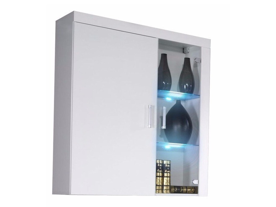 Wall cabinet Odebeli 101 (White + Glossy white)