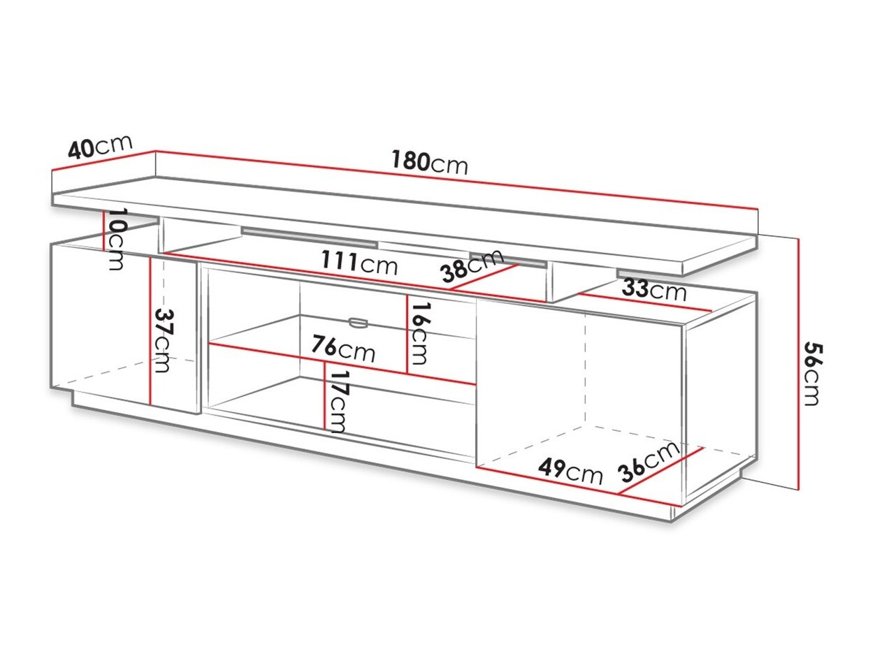 Έπιπλο τηλεόρασης Figura (Άσπρο + Γυαλιστερό λευκό)