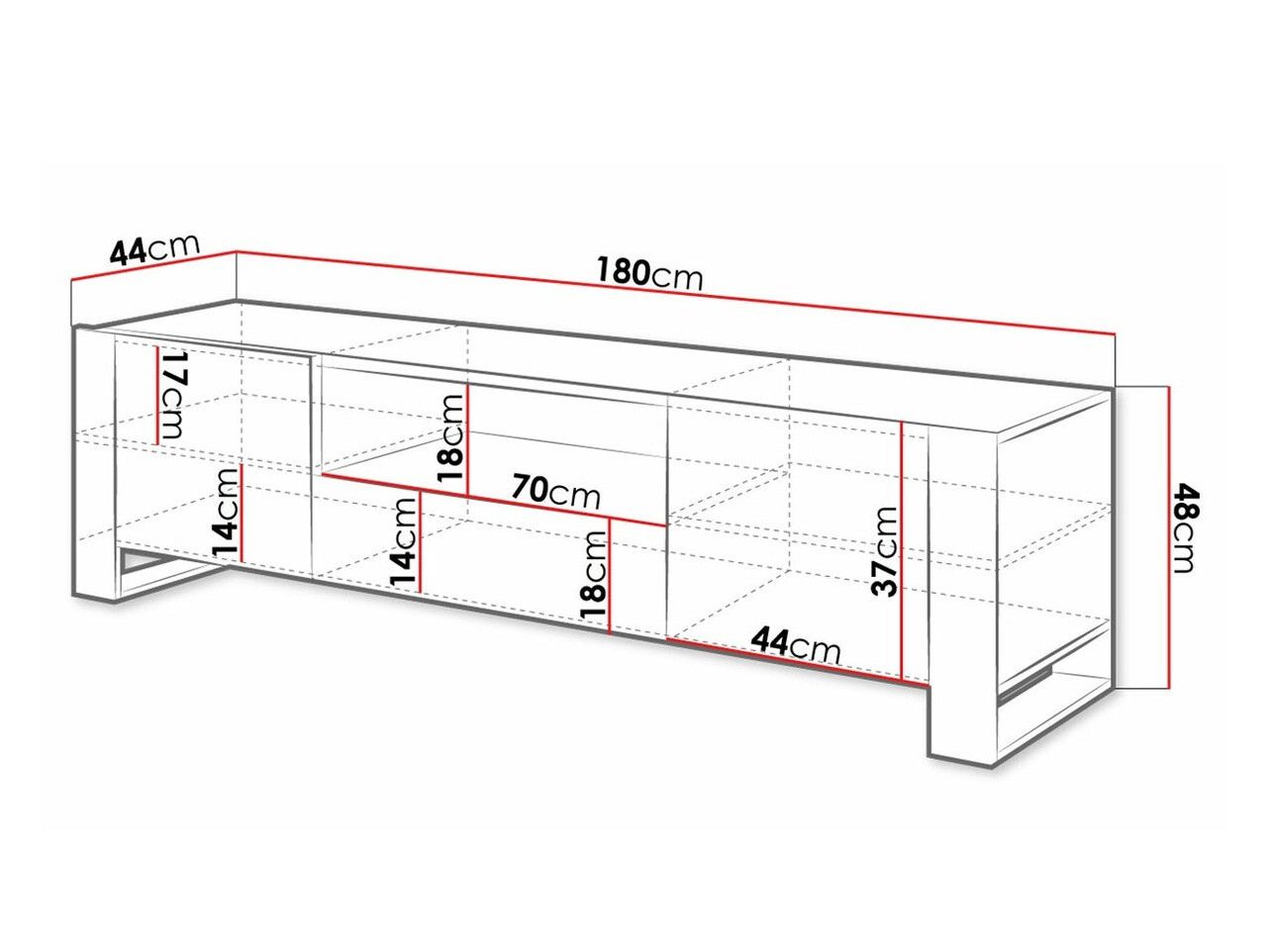 Έπιπλο τηλεόρασης Socius (Δρυς wotan + Ανθρακί)