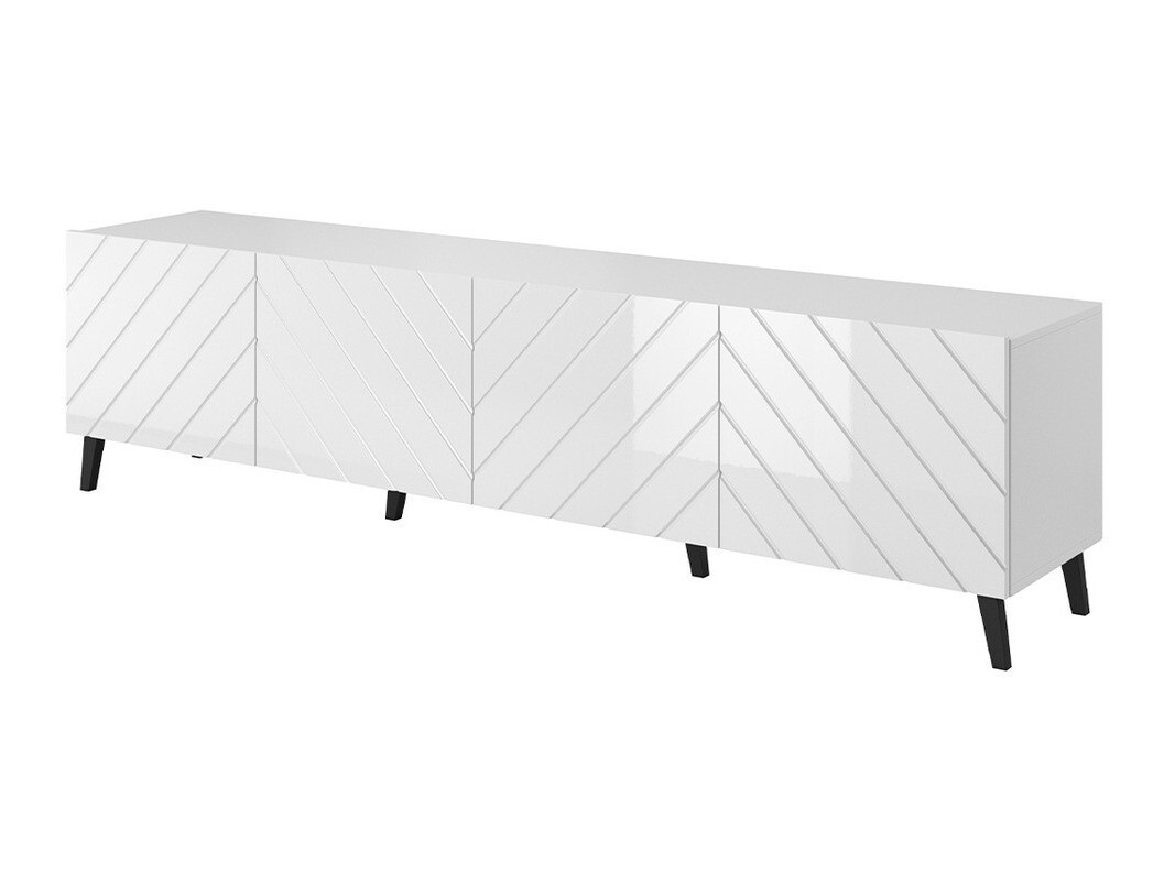 TV stand Charlotte 145 (White + Glossy white)