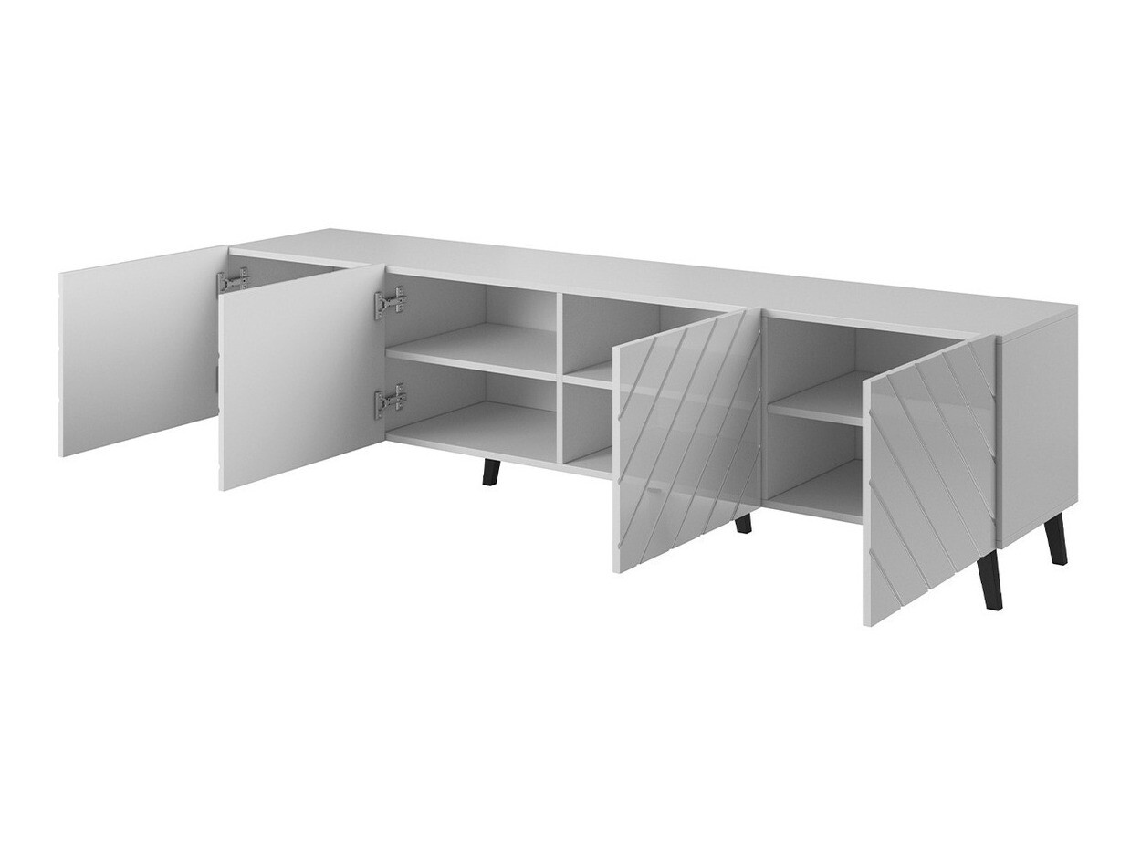 TV stand Charlotte 145 (White + Glossy white)