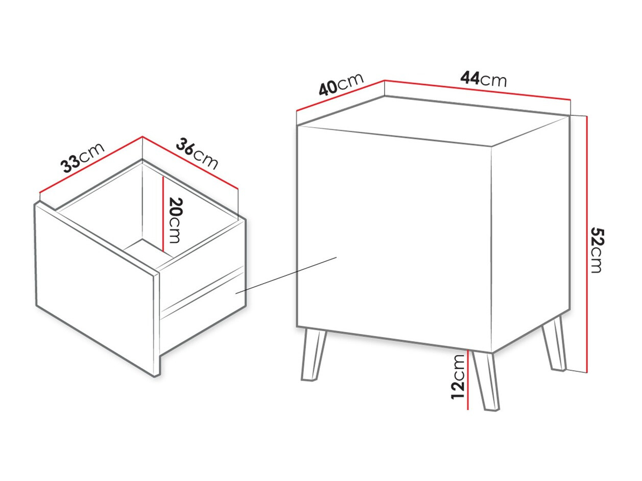 Set of bedside tables Charlotte 141 (White)