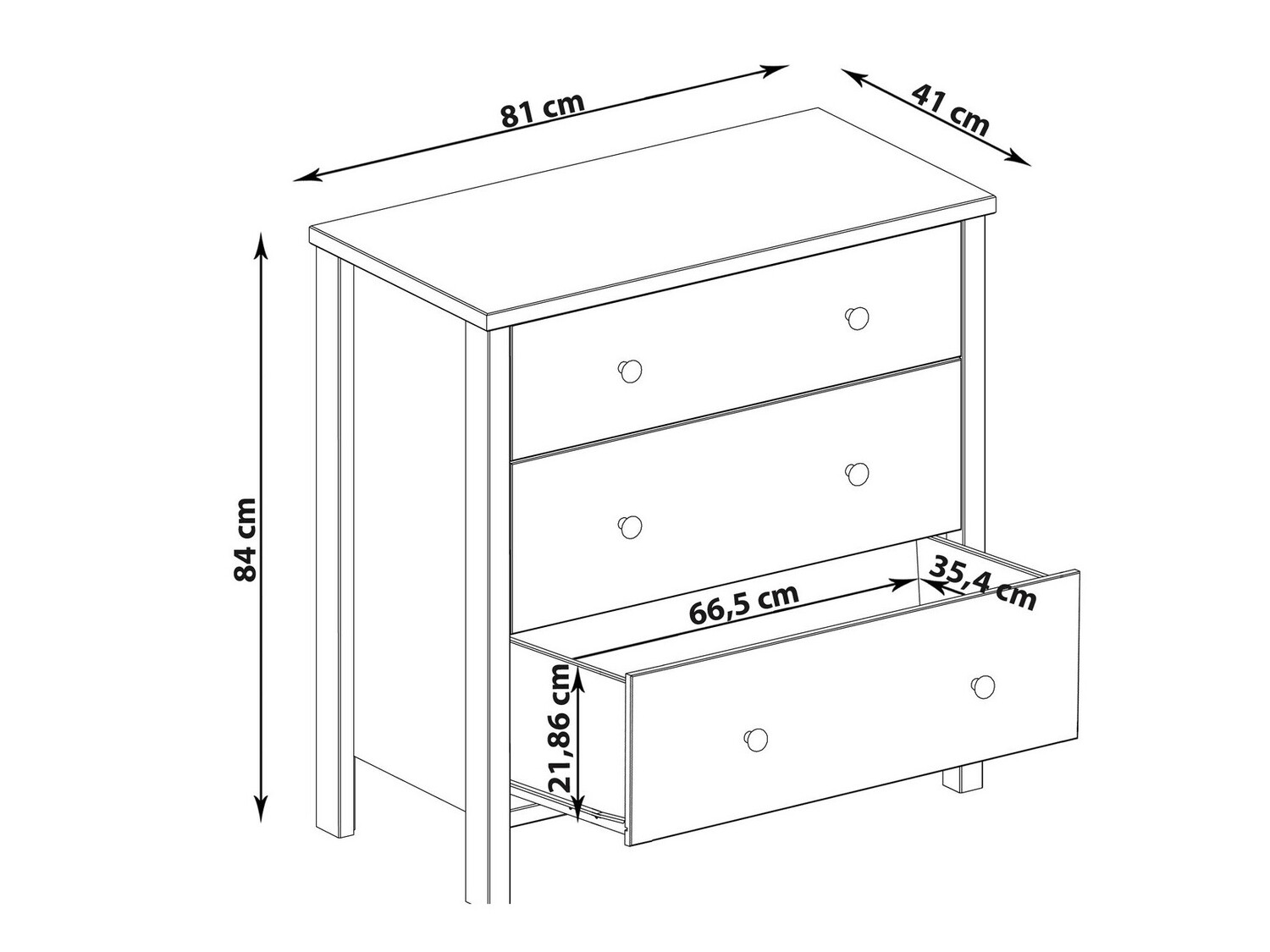 Chest of drawers Denton 1425 (Grey)