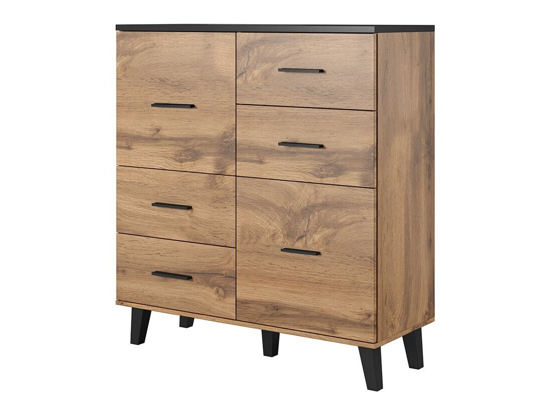 Chest of drawers Larfloi 104 (Wotan Oak + Black)