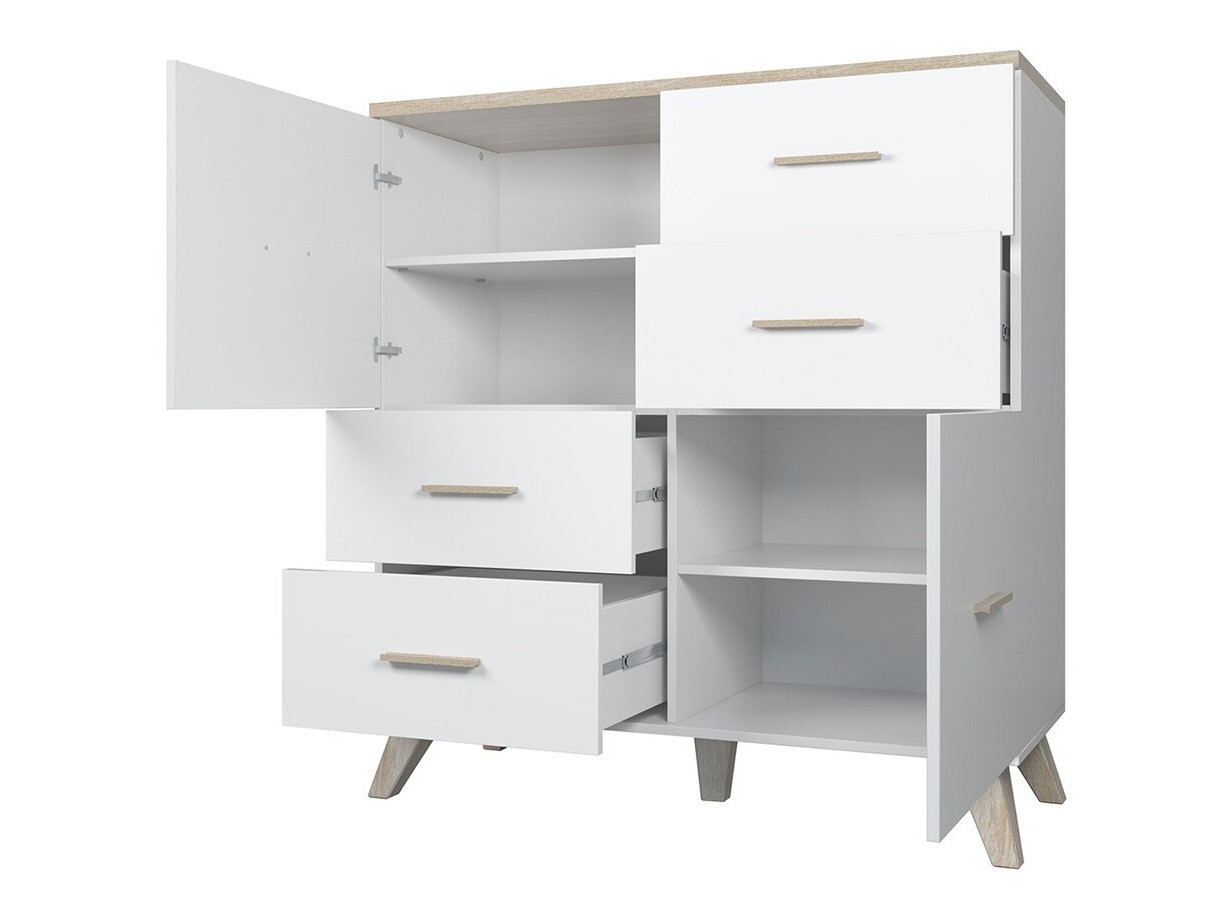 Chest of drawers Larfloi 104 (Wotan Oak + Black)