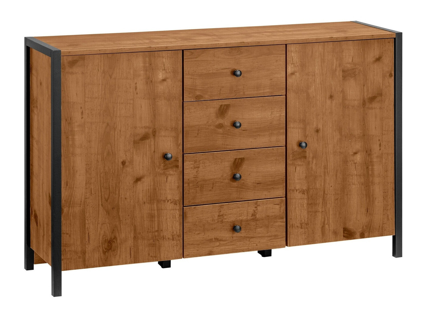 Chest of drawers Larnovo 103 (Dark oak + Black)