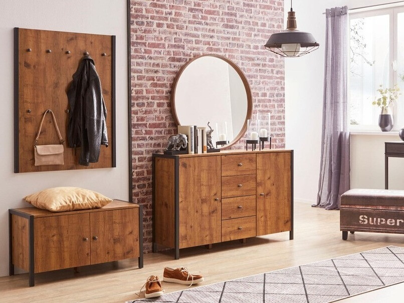 Chest of drawers Larnovo 103 (Dark oak + Black)