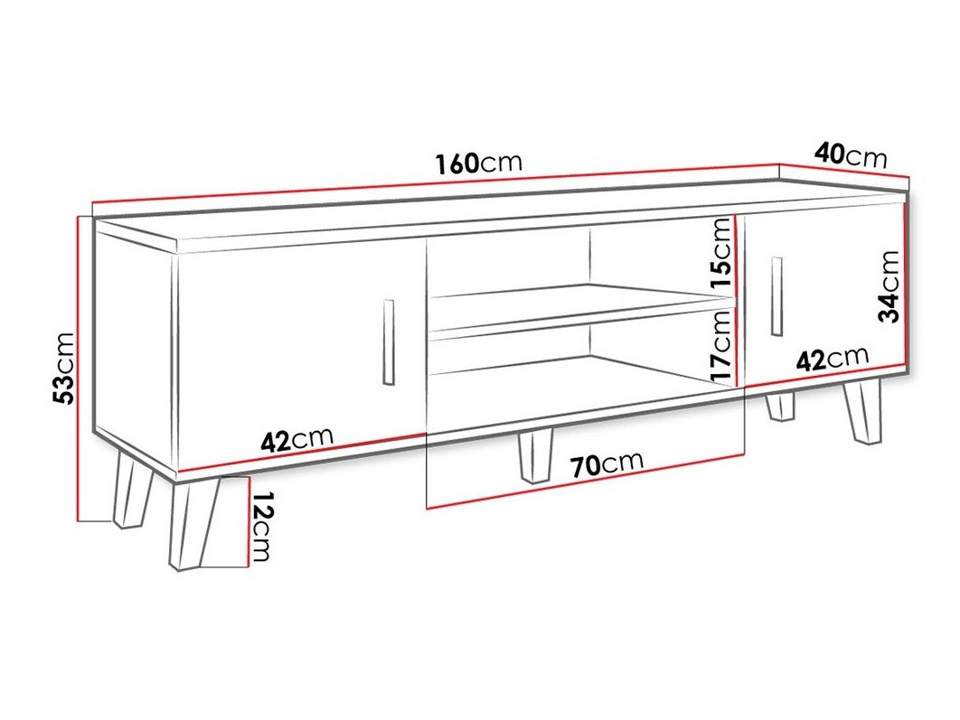 TV stand Larfloi 108 (White + Sonoma oak)