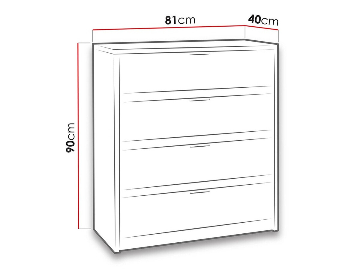 Chest of drawers Fivelbo 102 (Monastery oak + Glossy black)