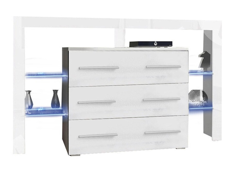 Συρταριέρα Aestas I (Άσπρο + Γυαλιστερό λευκό)