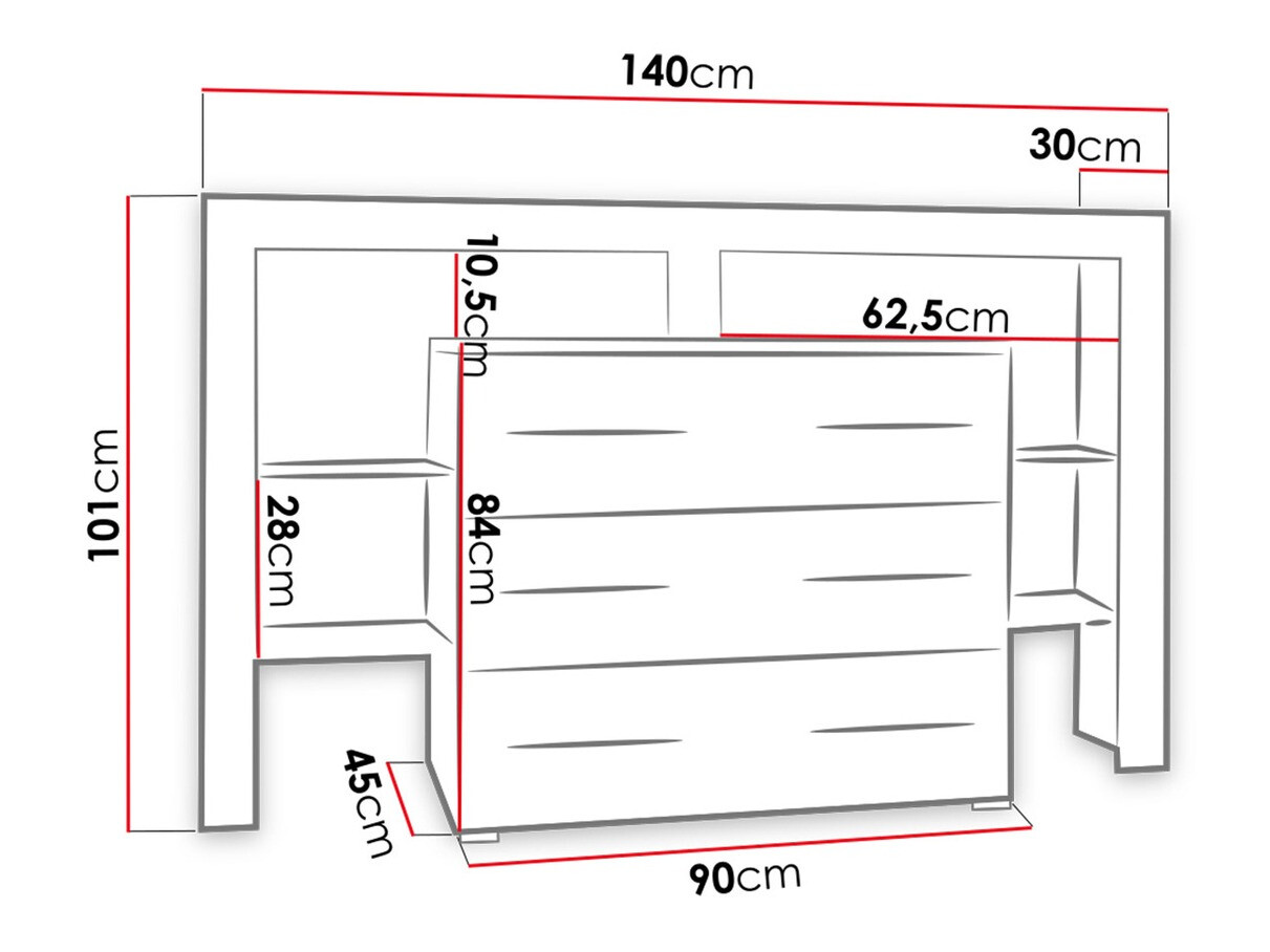 Συρταριέρα Aestas I (Άσπρο + Γυαλιστερό μαύρο)