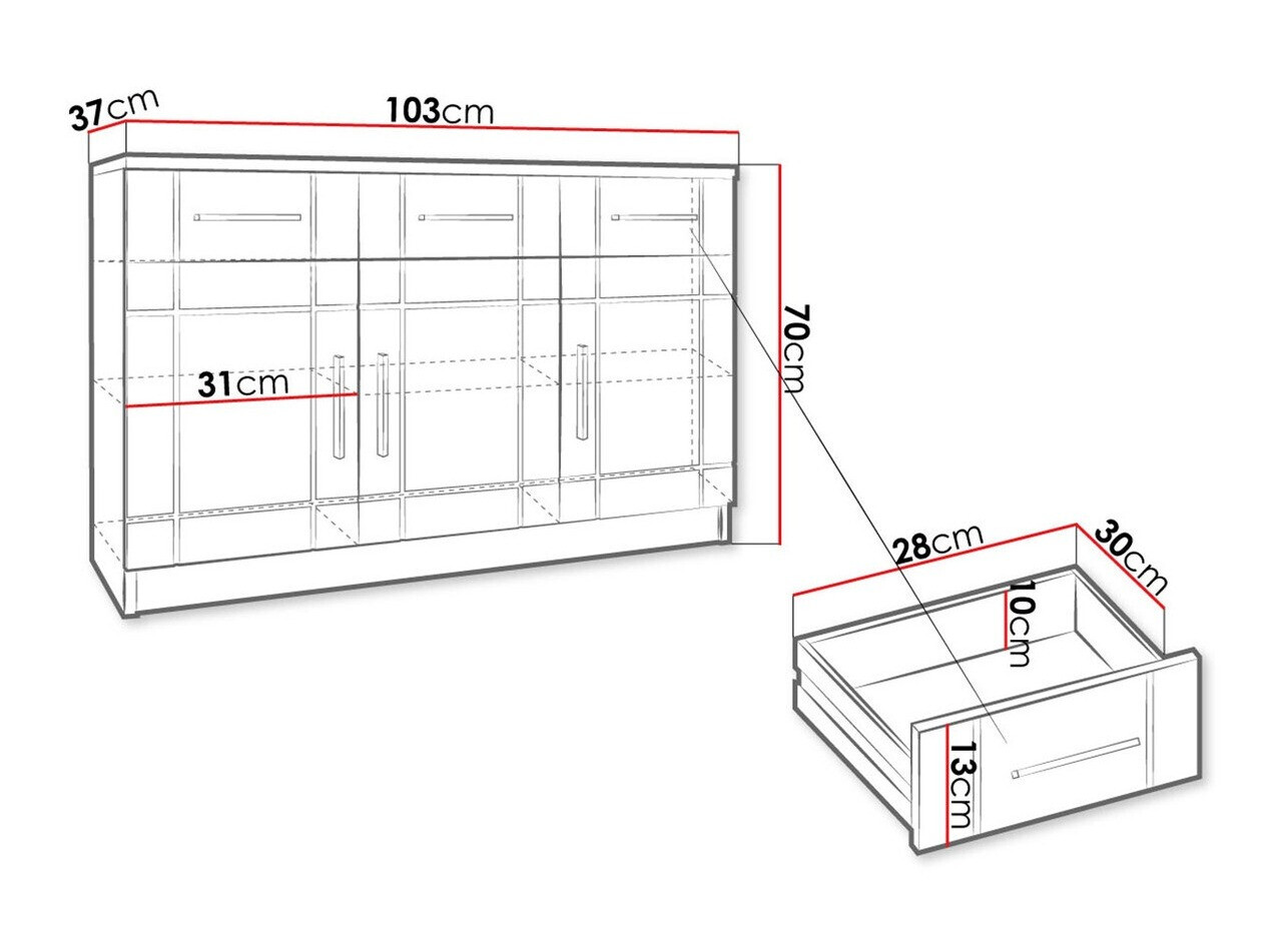 Συρταριέρα Bacces I (Sonoma οξιά)