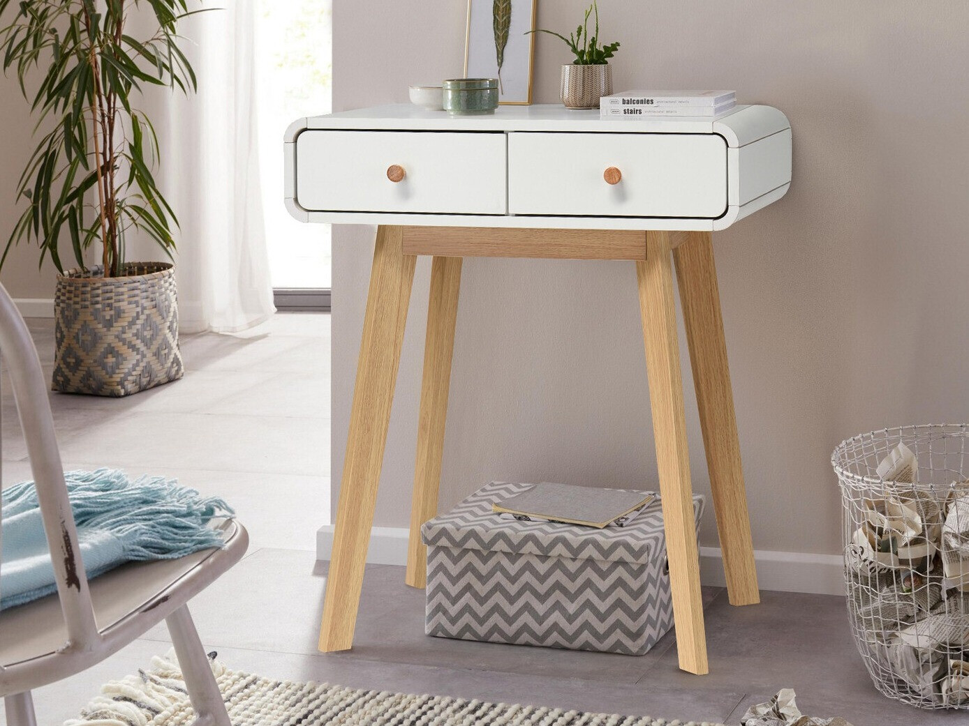 Κονσόλα Elbtena 106 (Άσπρο + Δρυς)