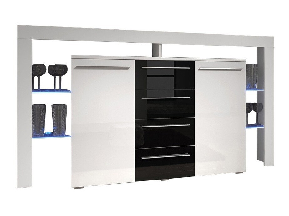 Συρταριέρα Aestas (Άσπρο + Γυαλιστερό μαύρο)