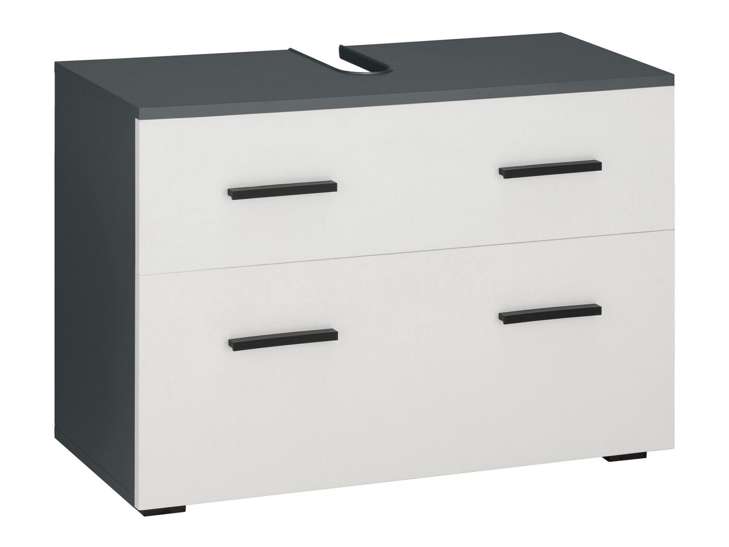 Όρθιο ντουλάπι νιπτήρα μπάνιου Larlori 101 (Ανθρακί + Άσπρο)