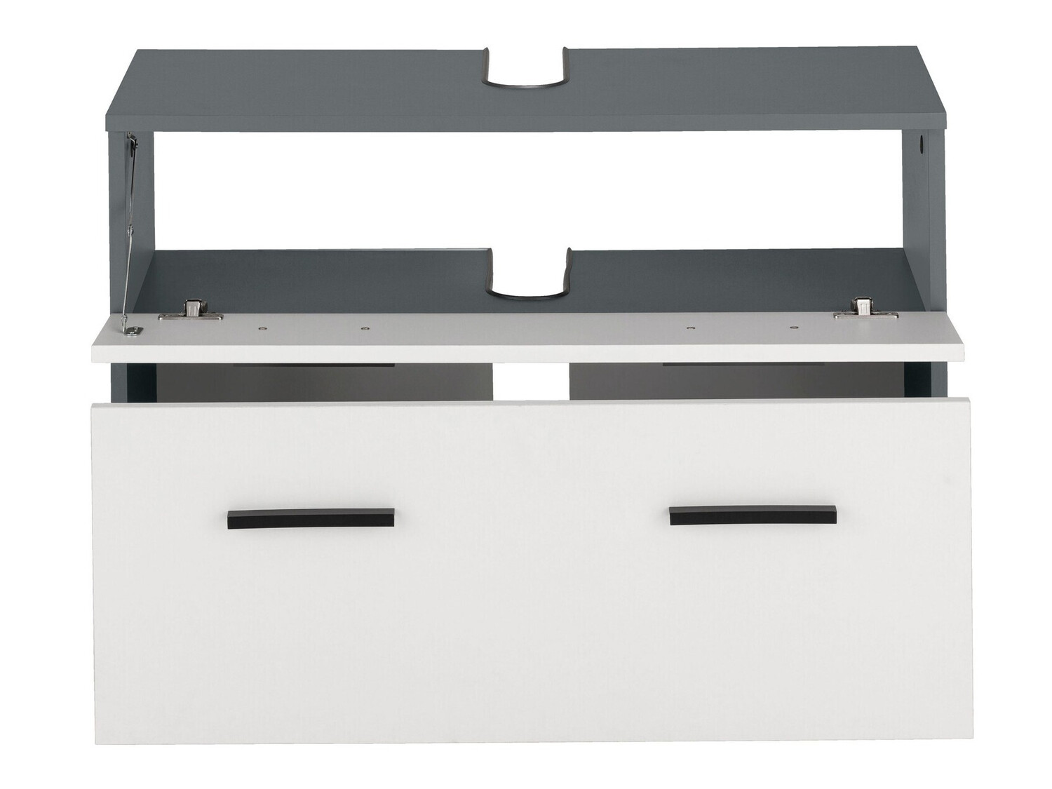 Όρθιο ντουλάπι νιπτήρα μπάνιου Larlori 101 (Ανθρακί + Άσπρο)