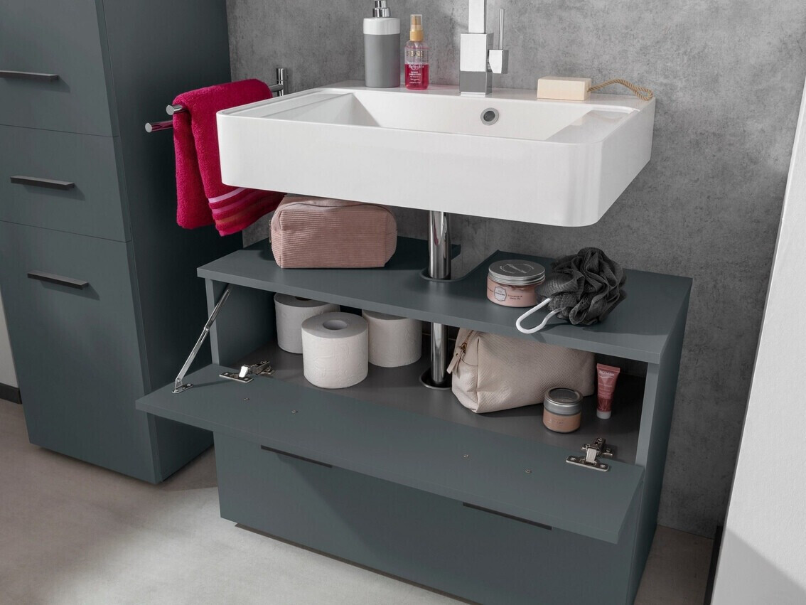 Όρθιο ντουλάπι νιπτήρα μπάνιου Larlori 101 (Ανθρακί)