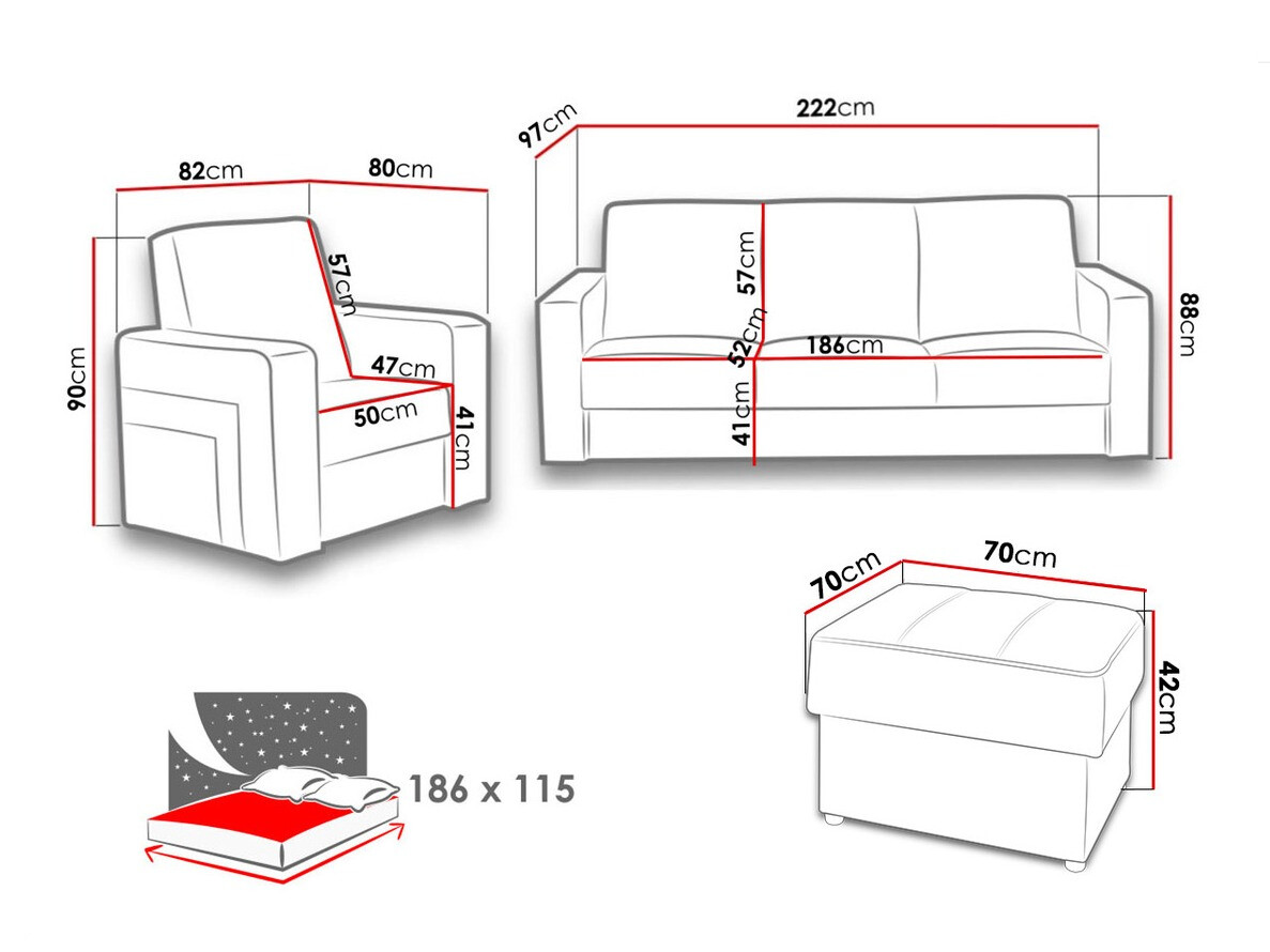 Σετ ταπετσαρισμένων επίπλων Donum
