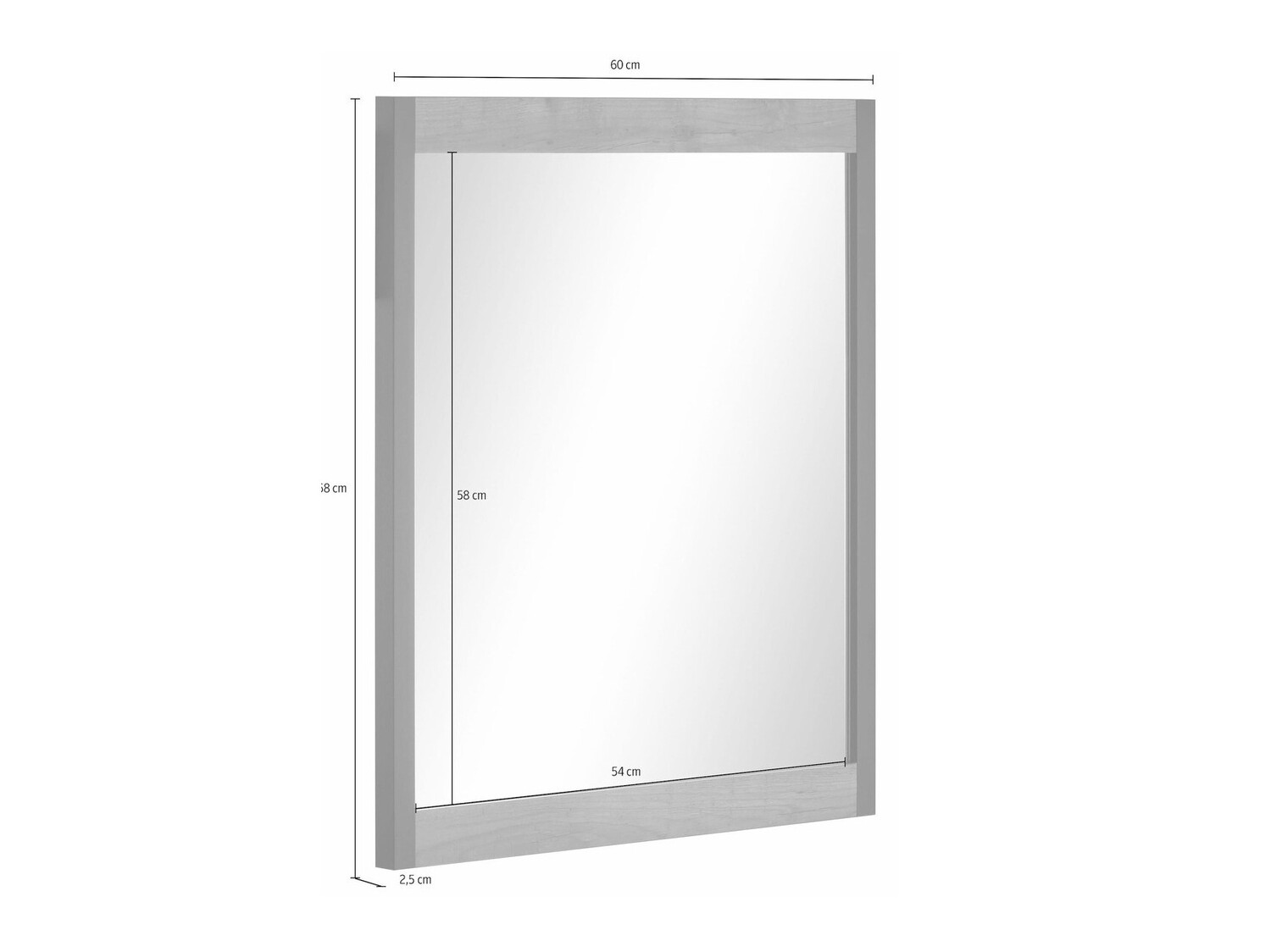 Καθρέφτης Larnovo 114 (Σκούρα δρυς + Μαύρο)