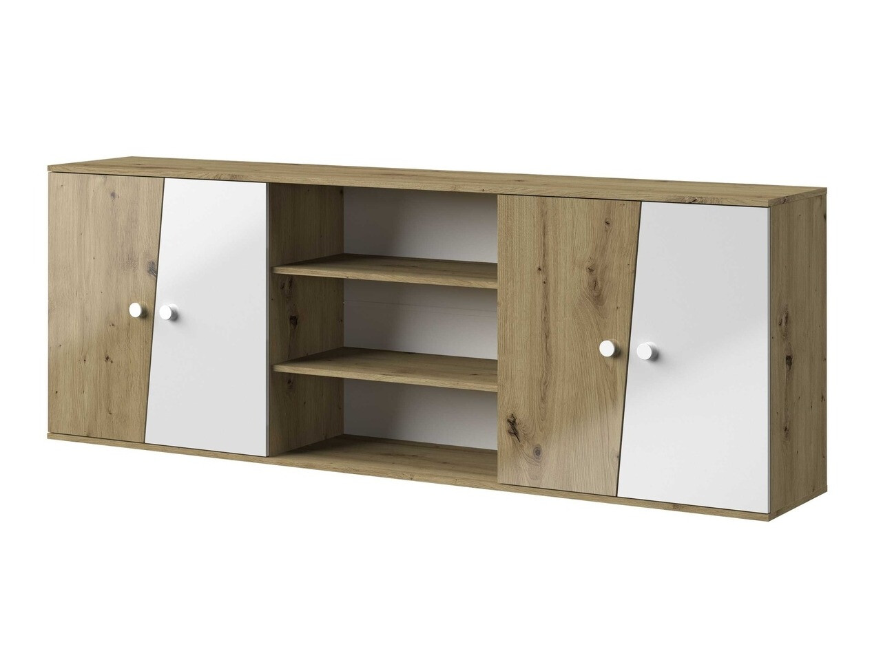 Ντουλάπι τοίχου Mirelbu 115 (Artisan βελανιδιά + Γυαλιστερό λευκό)