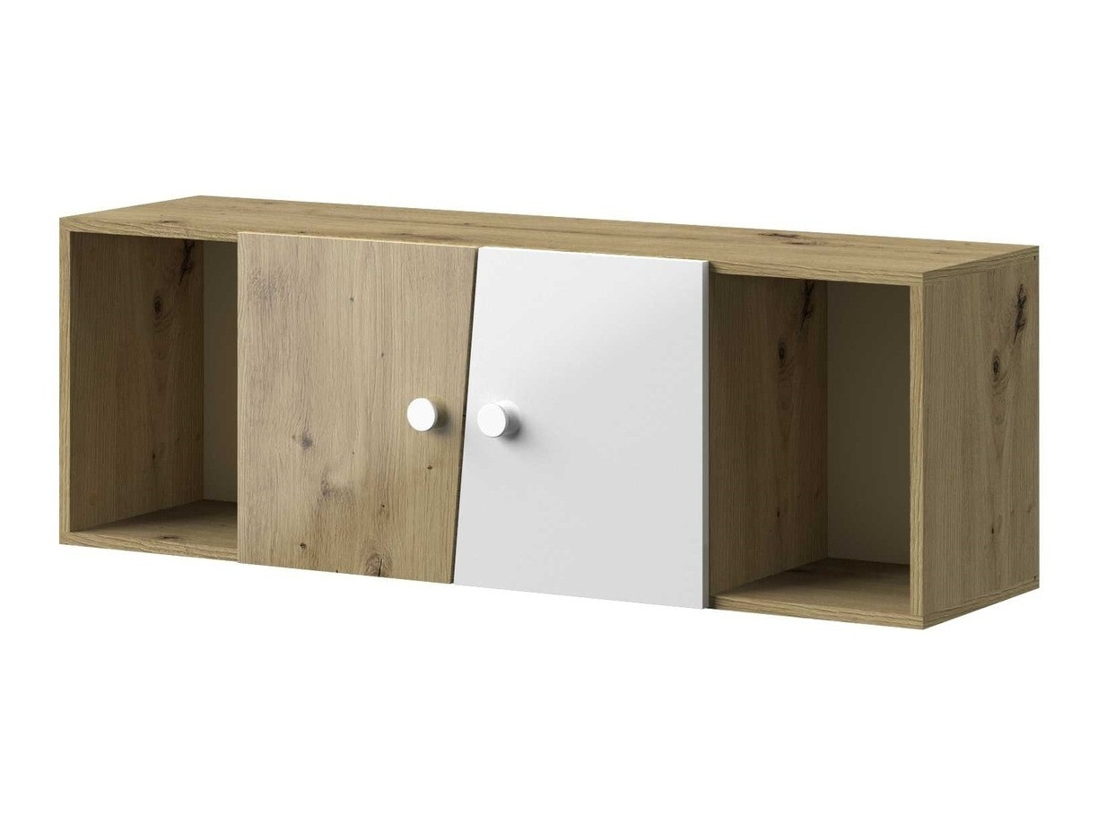 Wall cabinet Mirelbu 111 (Artisan oak + Glossy white)